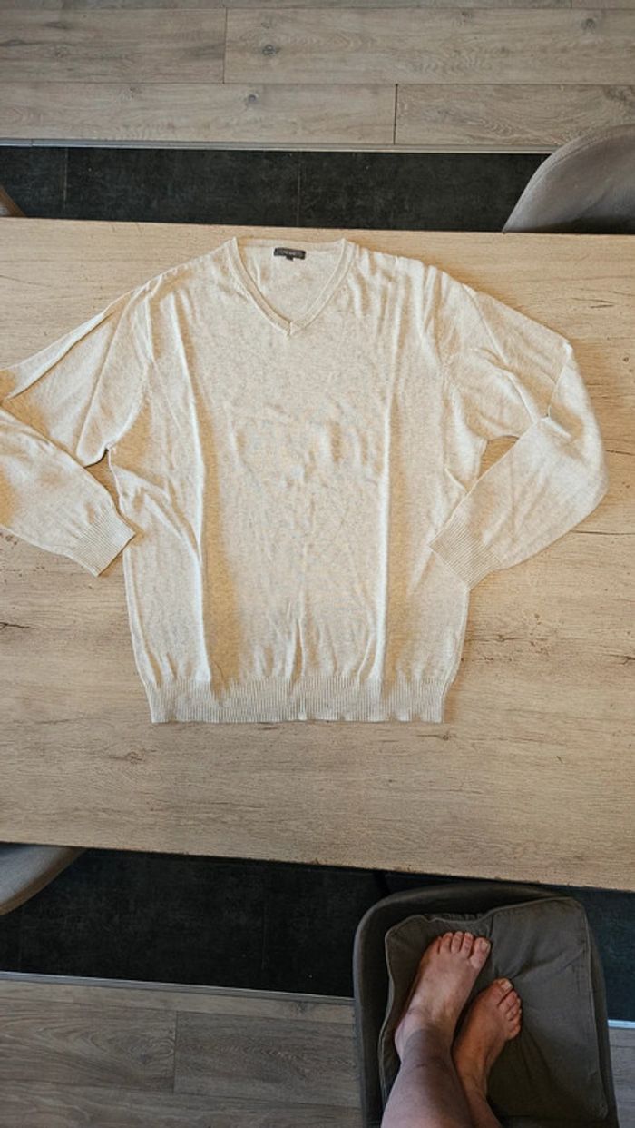 Pull léger à manches longues, pour homme, col V, peu mis, Tex Man,L