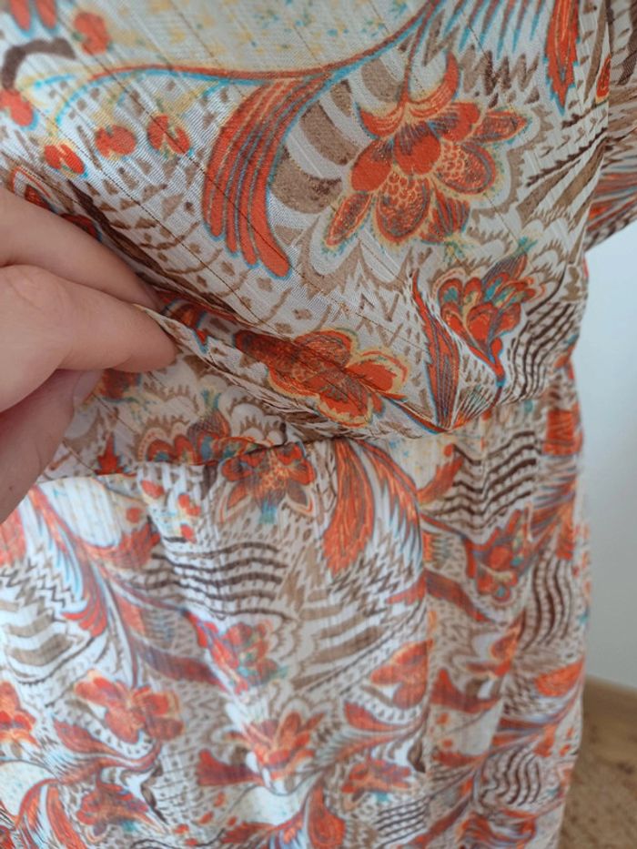 Robe fluide cache-coeur Flamant Rose taille M 38 - photo numéro 5