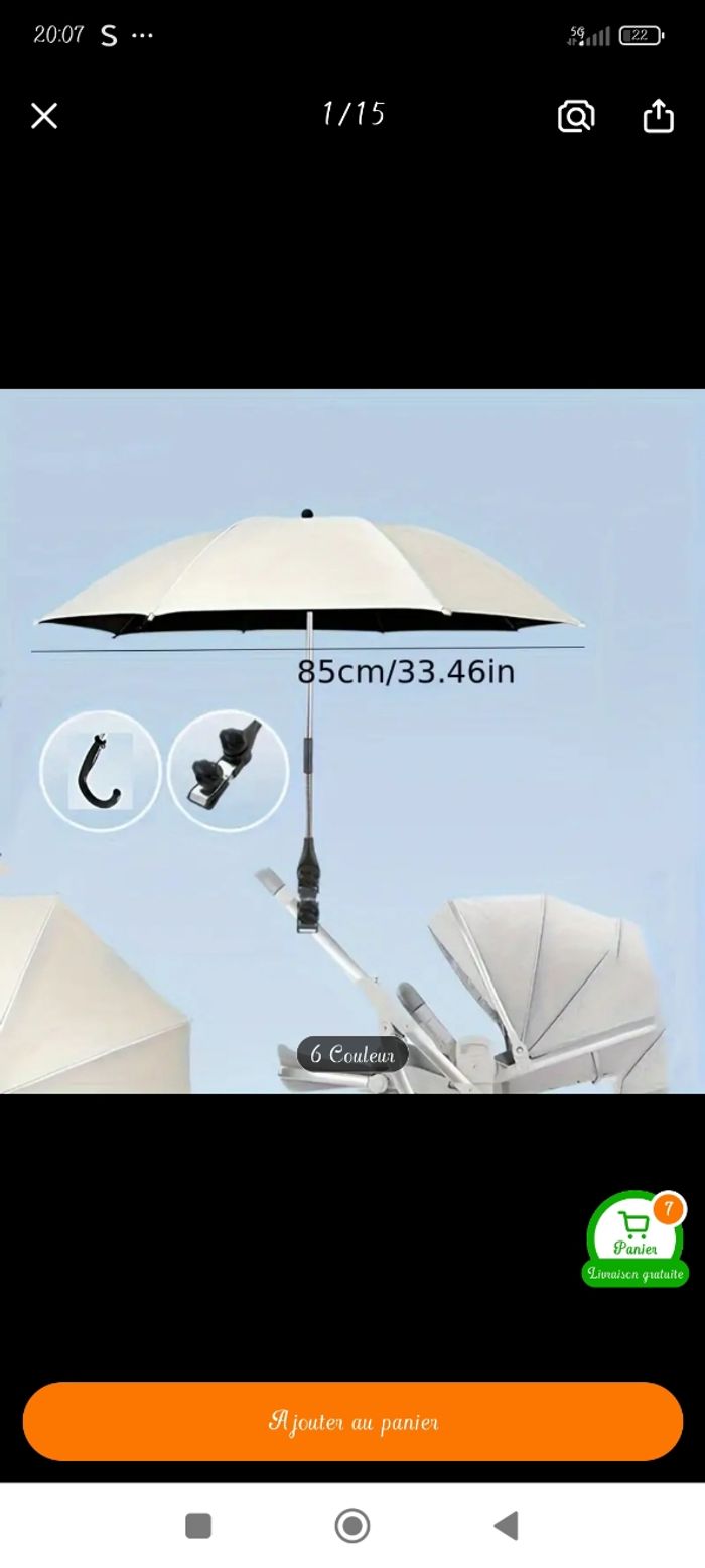 Parapluie poussette - photo numéro 5