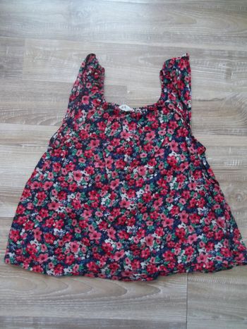 Top évasé fleuri bleu H&M 128 cm