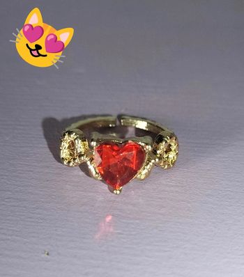 Bague coeur rouge