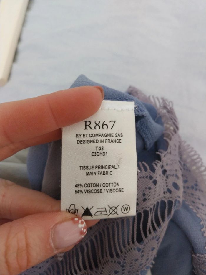 Débardeur bleu et blanc 38 R867 - photo numéro 4