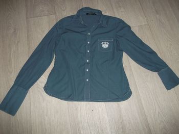 Chemise ZARA bleu pétrole poche poitrine taille L TBE