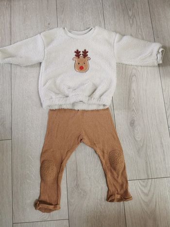 Ensemble cerfs blanc et marron 24 mois