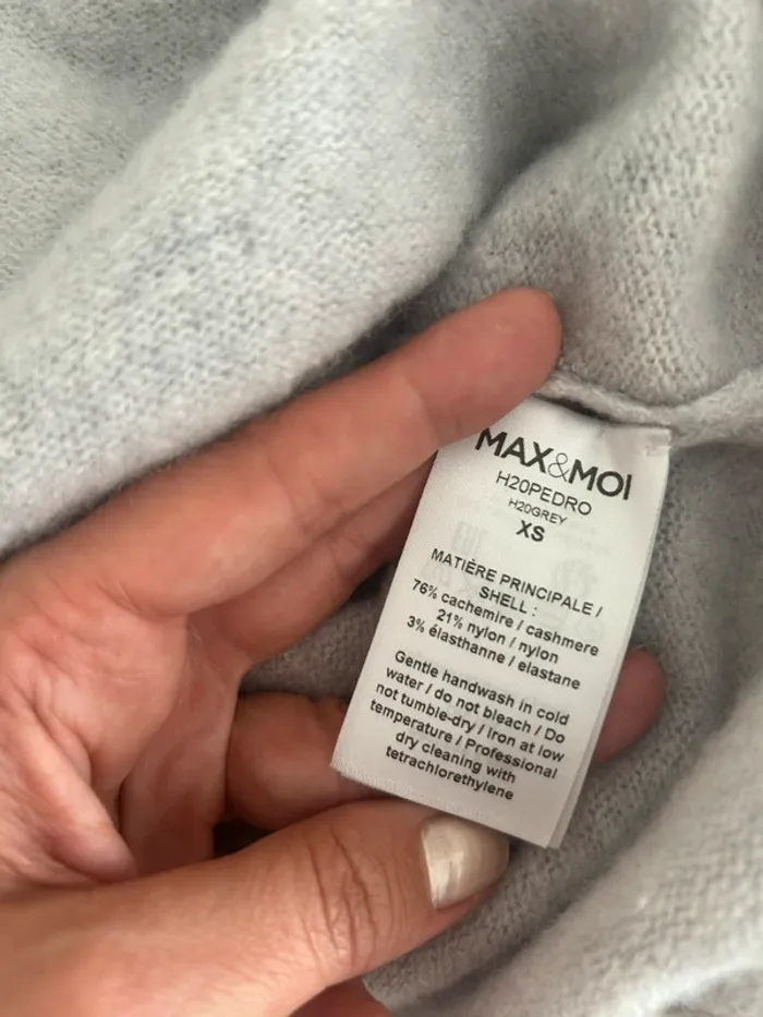 Max&Moi pull gris cachemire taille XS - photo numéro 8