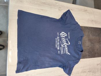 T-shirt homme bleu coton Livergy taille XL