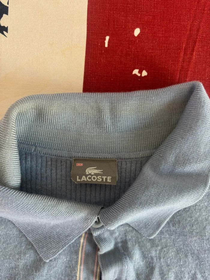 Veste en coton Lacoste blanc de couleur bleu clair taille xs/s femme - photo numéro 3