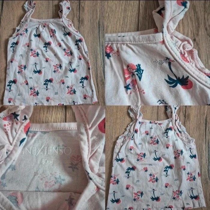 🌞 Lot 5 hauts été bébé fille 12 mois /80 cm Sequins, volants & couleurs - photo numéro 5