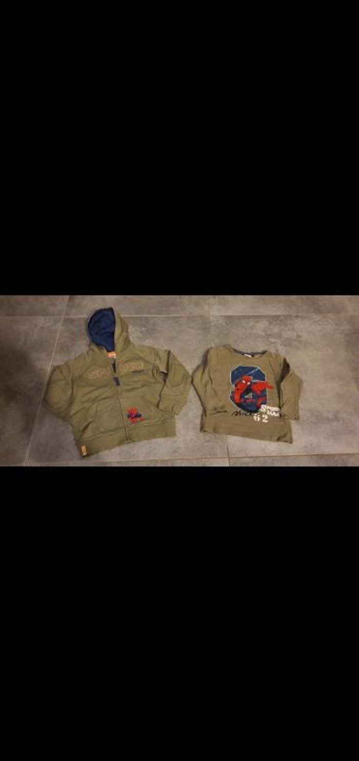 Gilet et tee-shirt ML spiderman 2/3 ans