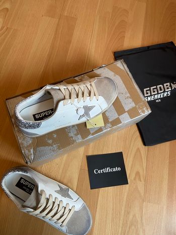 Golden goose blanche pailletée