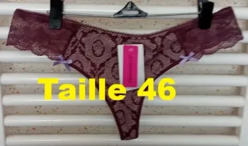 String / Culotte avec dentelle violet motif blanc Passionata Taille 46 (FR)