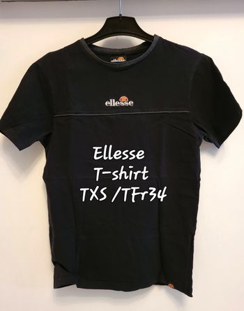 Ellesse T-shirt TXS /TFr34- Noir -Logo Brodé Ellesse Devant en TBE