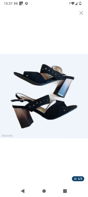 Chaussures à talons femme habillée, cérémonie, marine Kiabi, taille 38, ouverte, bride