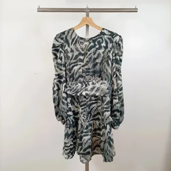 Robe imprimé animalier Retro & Icone – manches longues, taille L A1068