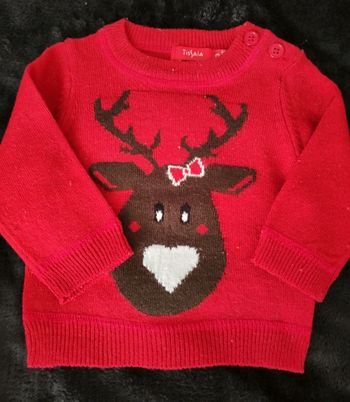 Pull de Noël rouge 3 mois