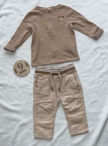 Ensemble T-shirt Renard + Pantalon 71cm🦊
