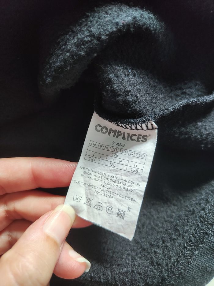 Sweat noir écritures Complices garçon 8 ans - photo numéro 5