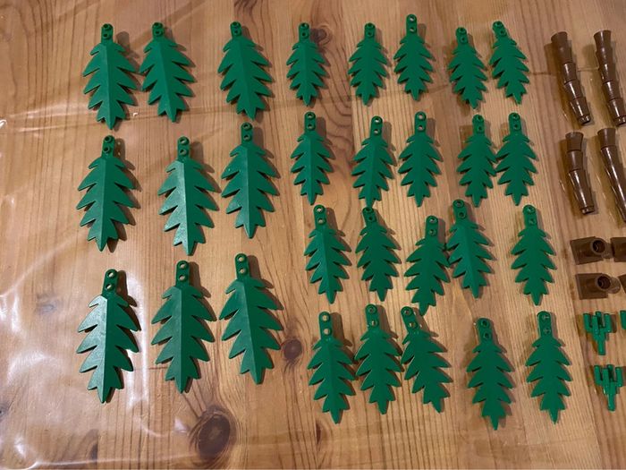 Lot lego de 29 feuilles de palmier avec tronc et socle (végétation) - photo numéro 7