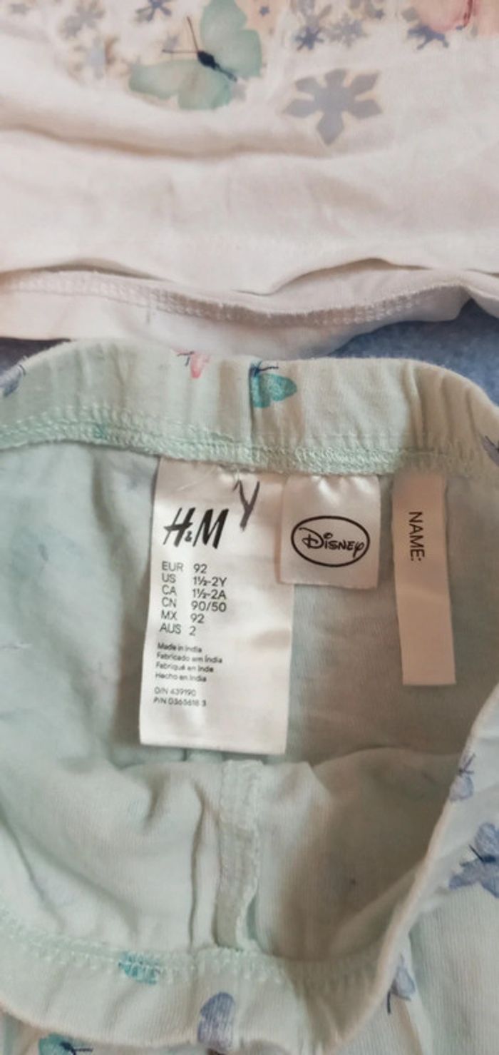 Pyjamas H&M Disney Reine de neige taille 92 cm - photo numéro 3