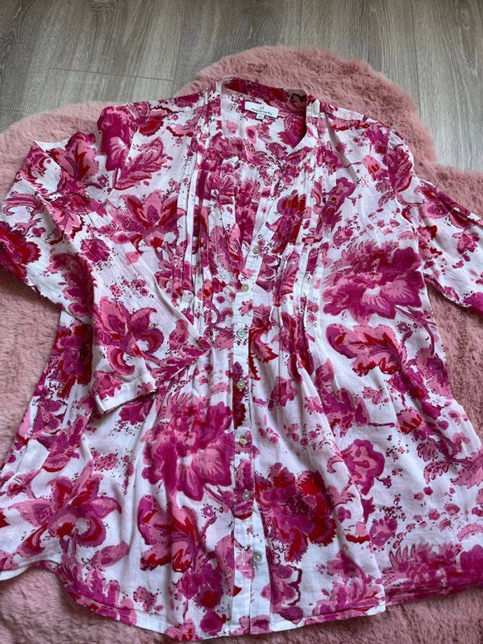 Chemisier fleuri rose été 42 - photo numéro 2