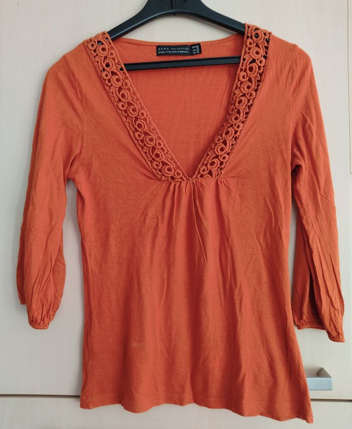 Blouse dentelle Zara taille M - photo numéro 2