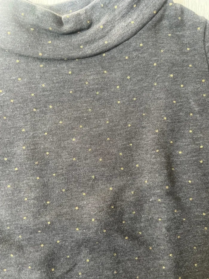 Sous pull polaire gris à pois doré 3 ans okaidi - photo numéro 2
