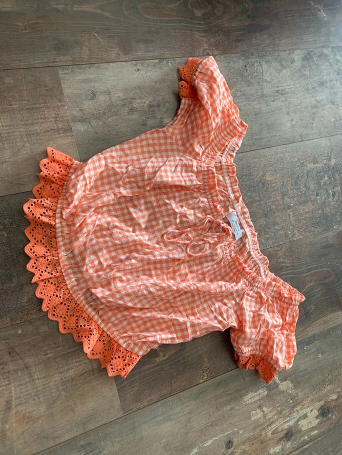 Blouse orange vichy
