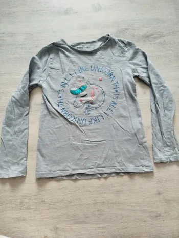 T-shirt manches longues licorne Gémo 10 ans