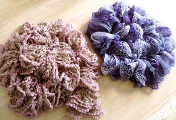 écharpes laine femme fait main lot de 2 accessoire mode hiver TBE