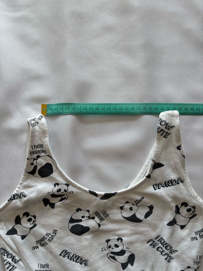 Débardeur/body blanc à motif panda - S/36 - photo numéro 2