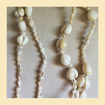 Collier vintage long – Coquillages naturels, fait main, esprit bord de mer