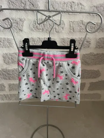 Jupe mi saison hiver licorne fille 4 ans gris rose