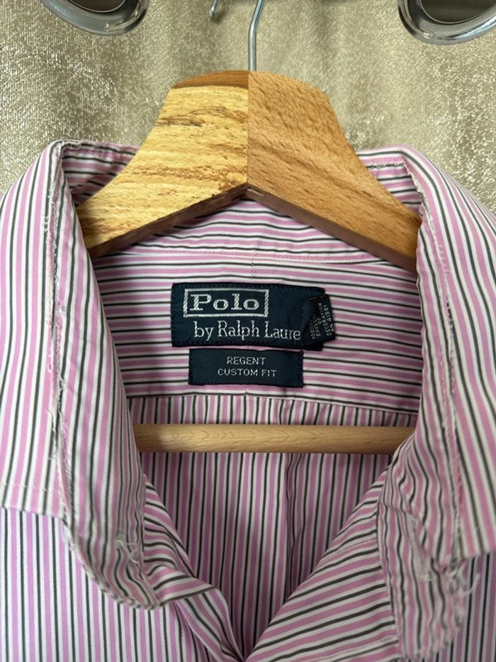 Chemise rayée Ralph Lauren homme – Taille 42/XL – Violet clair - photo numéro 3