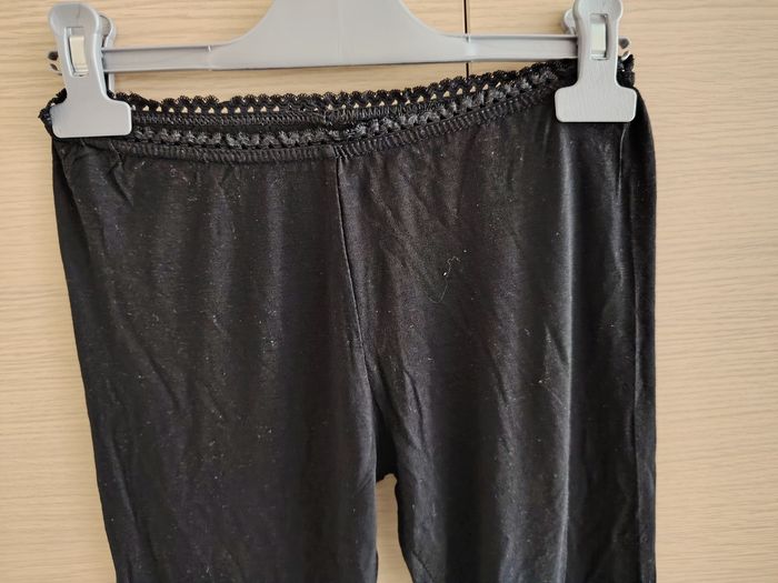 Caleçon léger enfant,10 ans, noir, bas dentelle, taille élastiquée - photo numéro 6