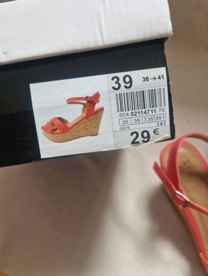 Neuf sandale compensé rose femme la halle pointure 39 - photo numéro 8