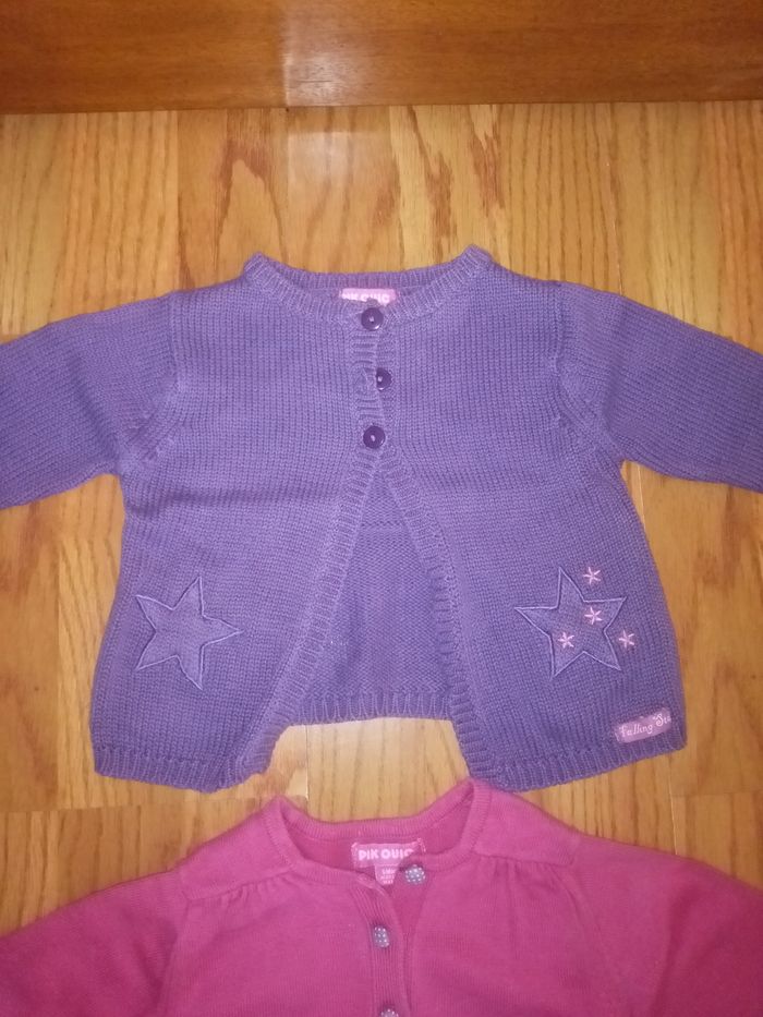 Lot 6 mois gilets coton Pik Ouic - photo numéro 2