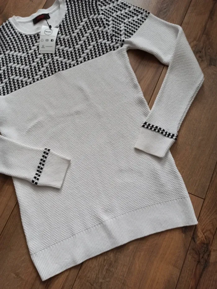 Pull blanc homme manches longues M - photo numéro 3