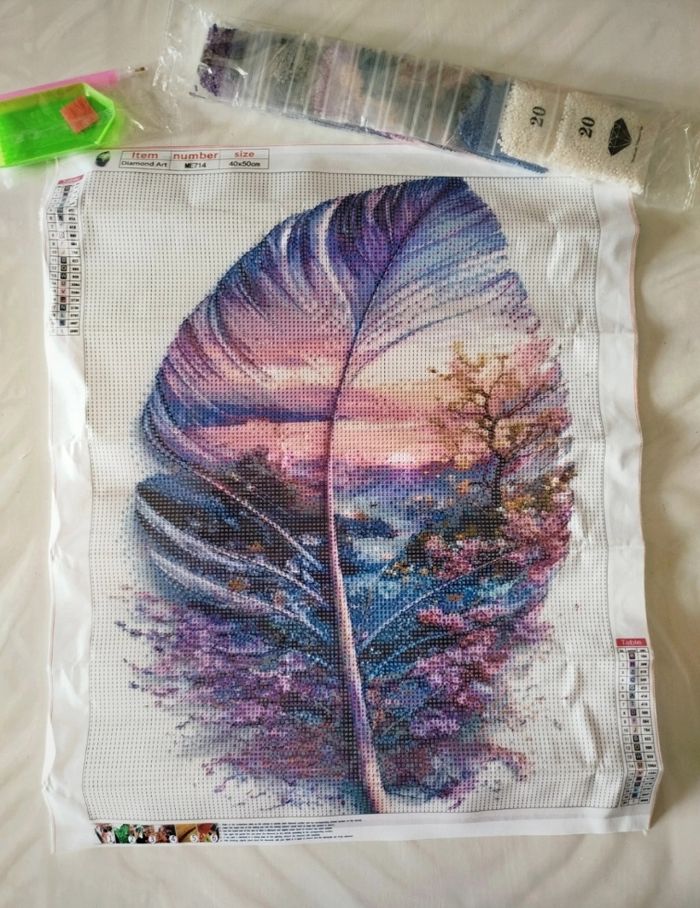 Diamond painting plume paysage #H100 - photo numéro 2