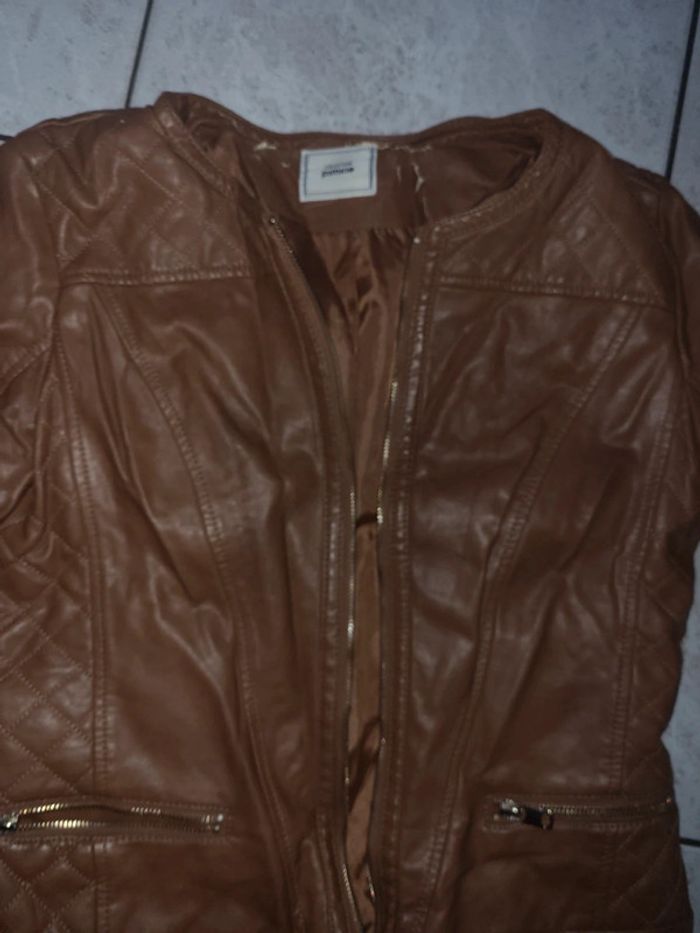 Veste en simili cuir camel - photo numéro 4
