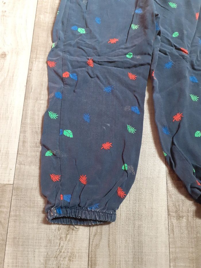 Pantalon fille sarouel bleu marine à motifs 3 ans - photo numéro 2