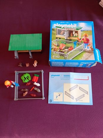 6140 playmobil lapins avec clapiers
