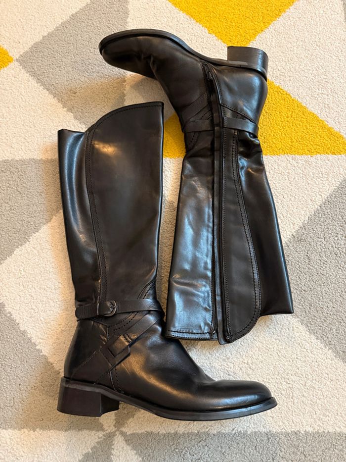 Bottes à talons en cuir Minelli Taille 38 - photo numéro 4