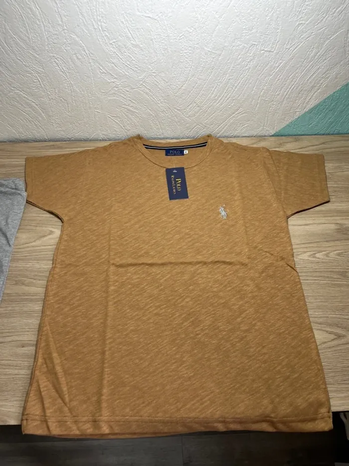 Lot de 2 T-shirt Ralph Lauren - taille M - couleur gris et marron - photo numéro 6