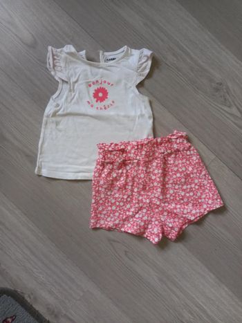 Ensemble été short + tshirt fille
