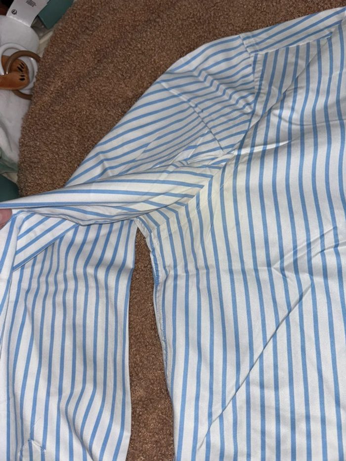 Chemise à rayures bleu homme Zara - photo numéro 3