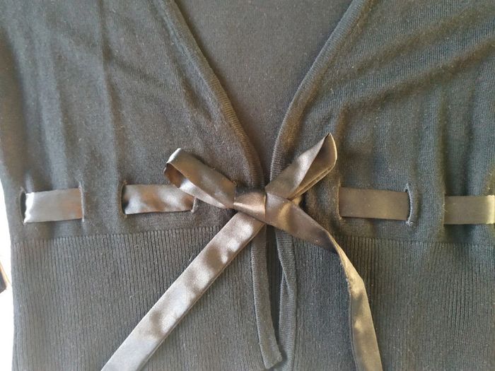 Cardigan court avec lien en satin - photo numéro 6