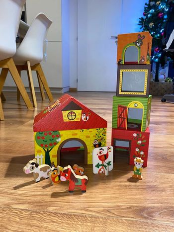 Cubes empilables ferme avec animaux