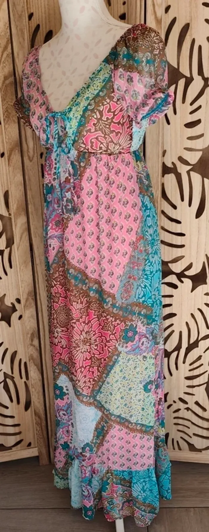 Robe longue imprimée T 1 Maille Demoiselle - photo numéro 5