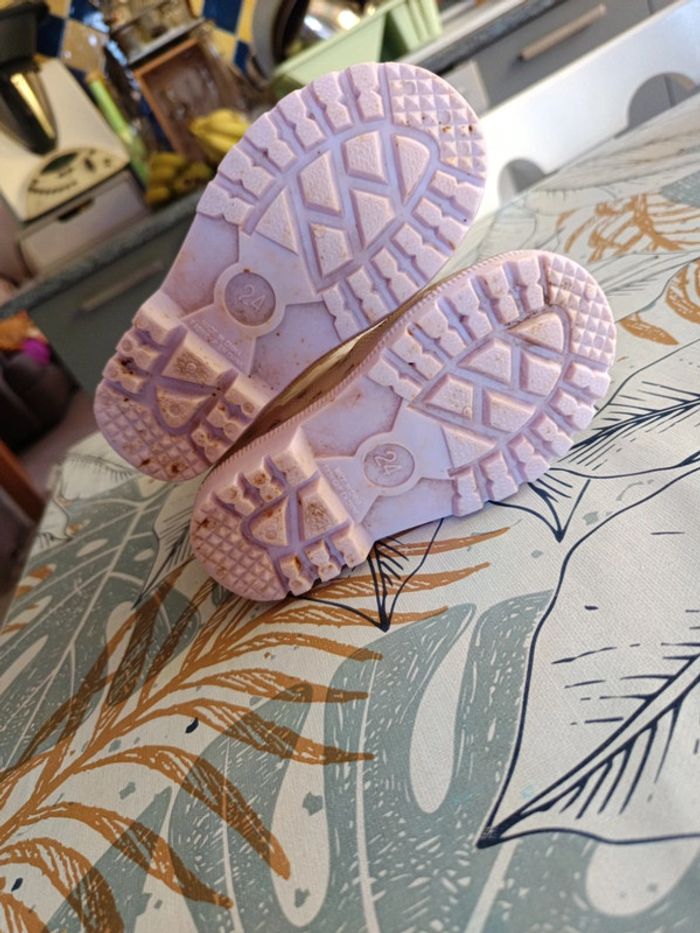 Bottes motif chat rose taille 24 - photo numéro 5