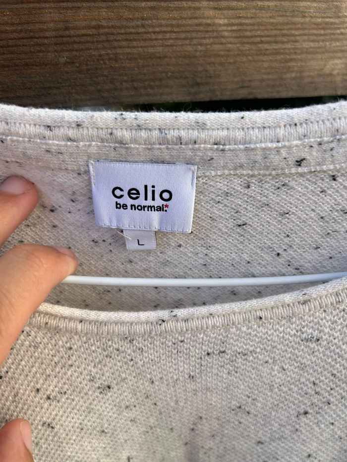 Pull Celio taille L blanc - photo numéro 4